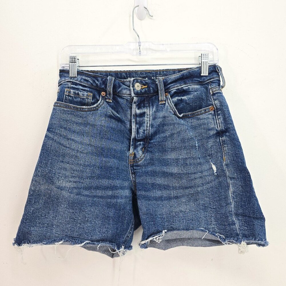OLd Navy High Rise OG Straight Button Fly Cut Off Denim JeanS Shorts Size 6